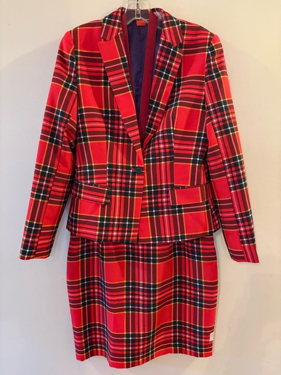 Oppo Jackets & Blazers - Opposuit, The Lumberjackie, Red Plaid Women's Blazer & Skirt Set, Sz 10.